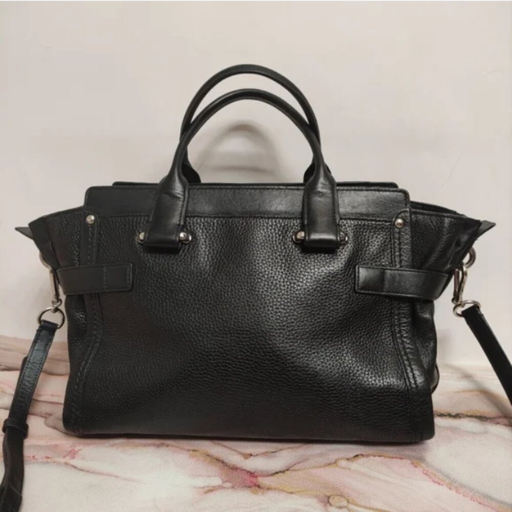 Coach Swagger Carryall In Pebble Leather Black with Silver Style No.34408 - Picture 2 of 15